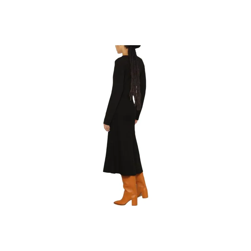 PAROSH Long Sleeved Dress Women's Black-3