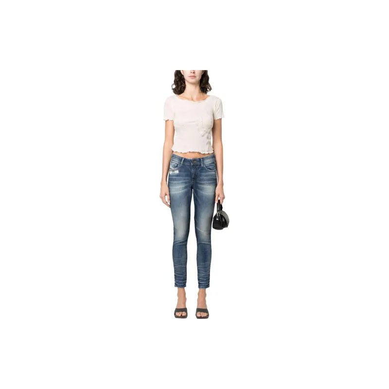 DIESEL 2017 Slandy Logo Patch Slim Jeans-1