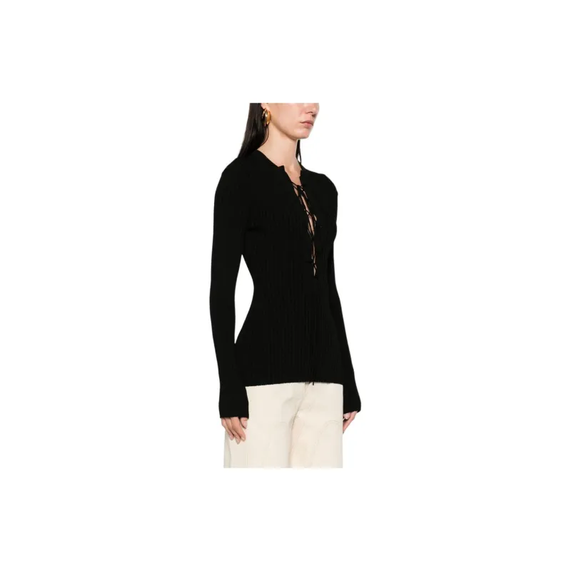 Stella McCartney Lace Up Ribbed Knit Jumper-3