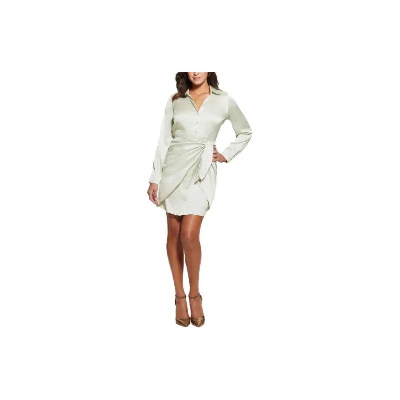 GUESS Long-Sleeved Dresses Women's Green-1