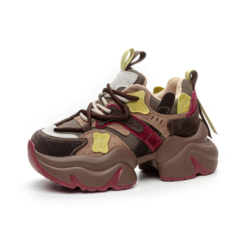 CHOVO Breathable Lightweight Height Increasing Low-Top Chunky Sneakers Women's-0