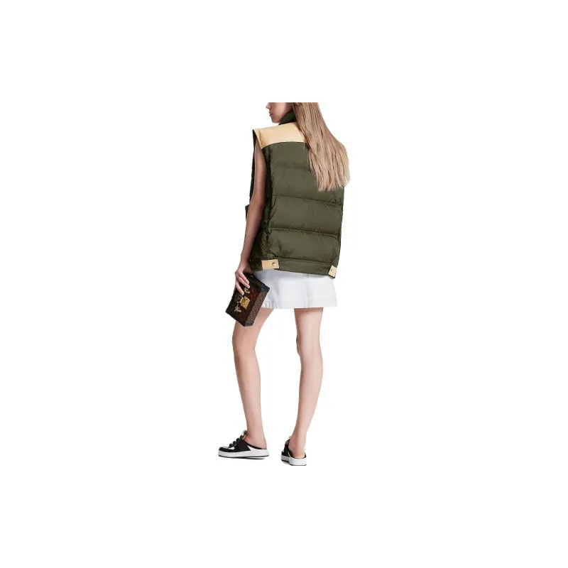 LOUIS VUITTON Leather Accent Sleeveless Puffer Jacket-3