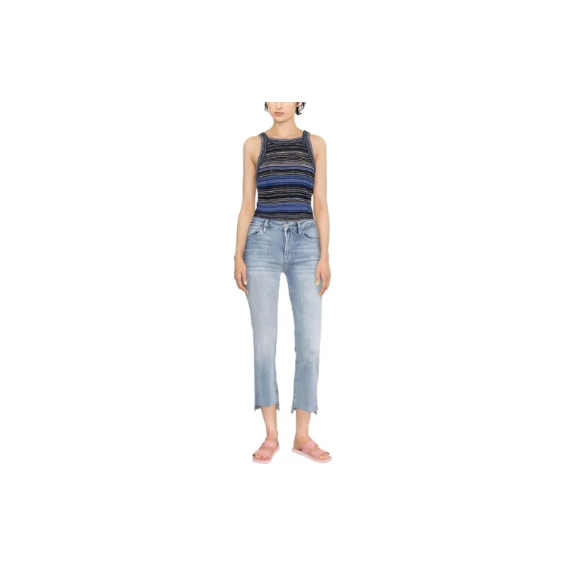 FRAME Washed Cropped Jeans-1