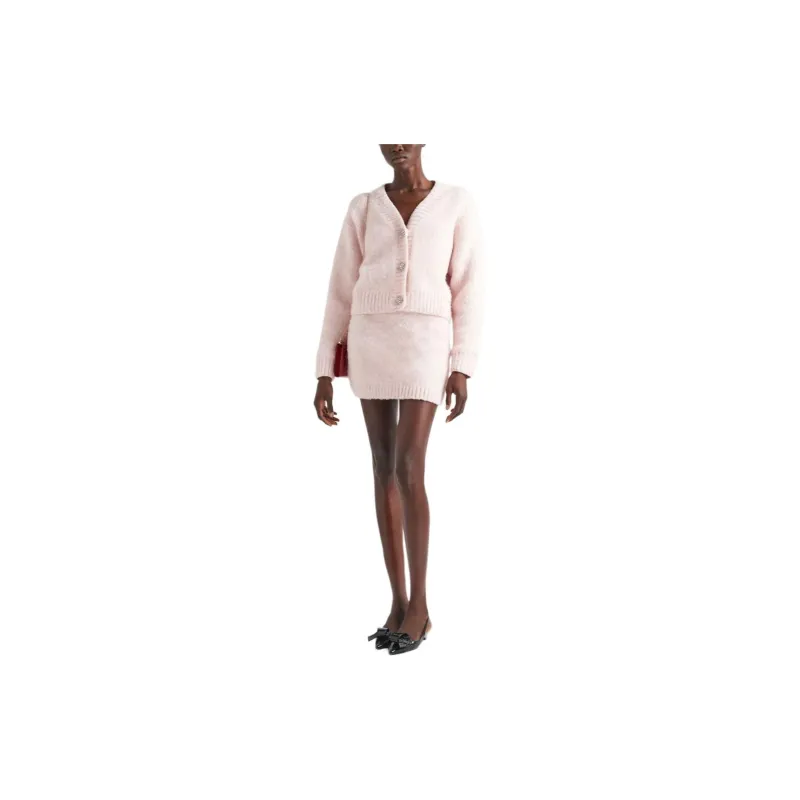 PRADA Triangle logo Wool Miniskirt-1
