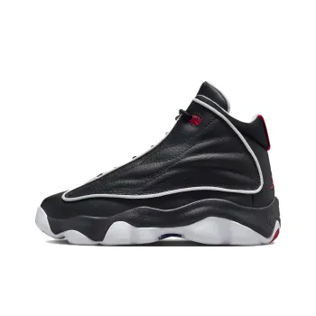 Jordan Pro Strong Slip Resistant Shock Absorbers High Top Children's Basketball Shoes Black White Red Teenagers