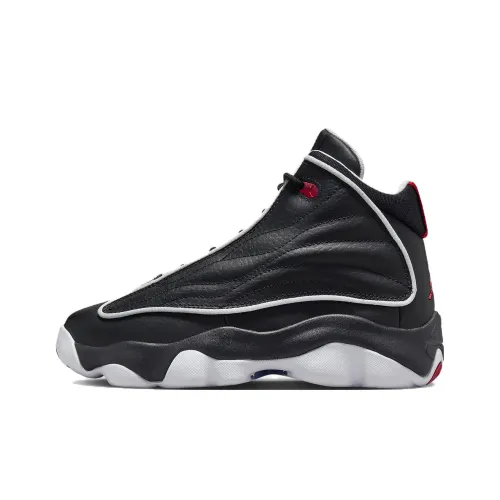 Jordan Pro Strong Slip Resistant Shock Absorbers High Top Children's Basketball Shoes Black White Red Teenagers