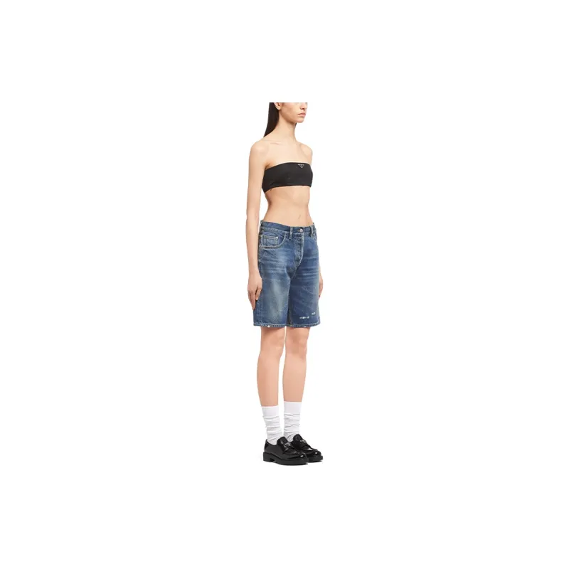 PRADA Denim Shorts Women's Blue-3