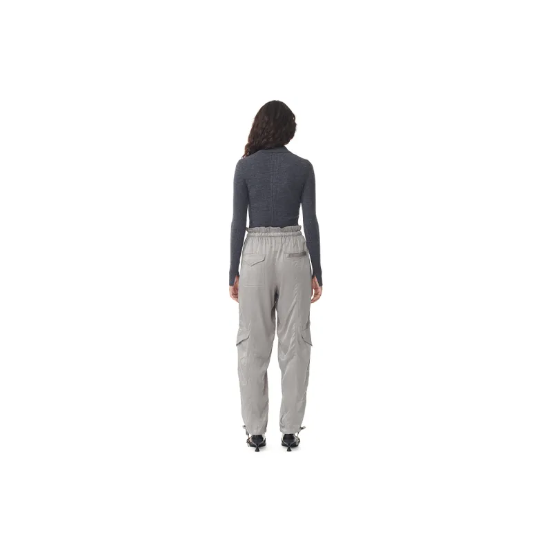 GANNI Cargo Pants Women's Frost Gray-2