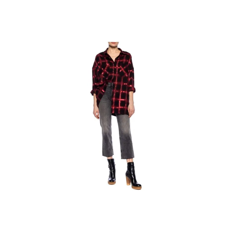 AMIRI Glitter Plaid Oversized Shirt 'Black'-1