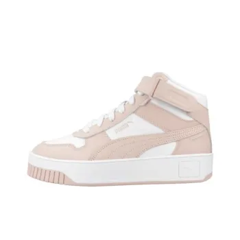 PUMA Carina Street Mid Cushioning Wear-Resistant Mid-Top Skateboard Shoes Women's White Brown