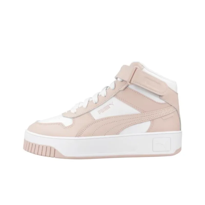 PUMA Carina Street Mid Cushioning Wear-Resistant Mid-Top Skateboard Shoes Women's White Brown-0