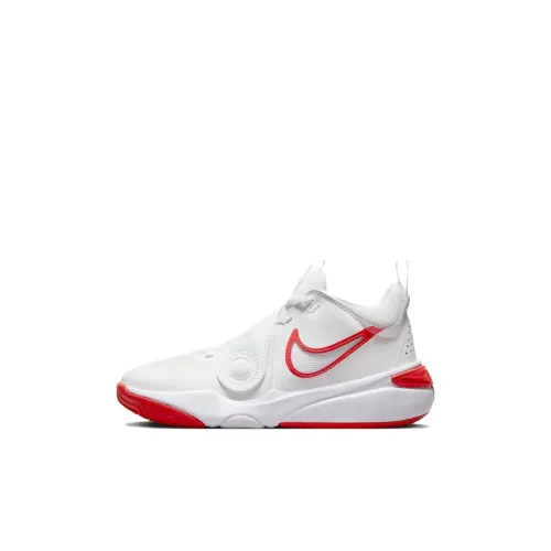 Nike Team Hustle D 11 Summit White Track Red GS