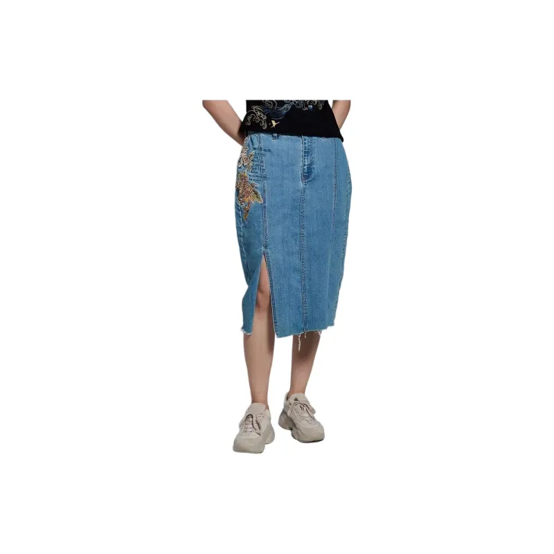 ONIARAI Denim Long Skirts Women's-4