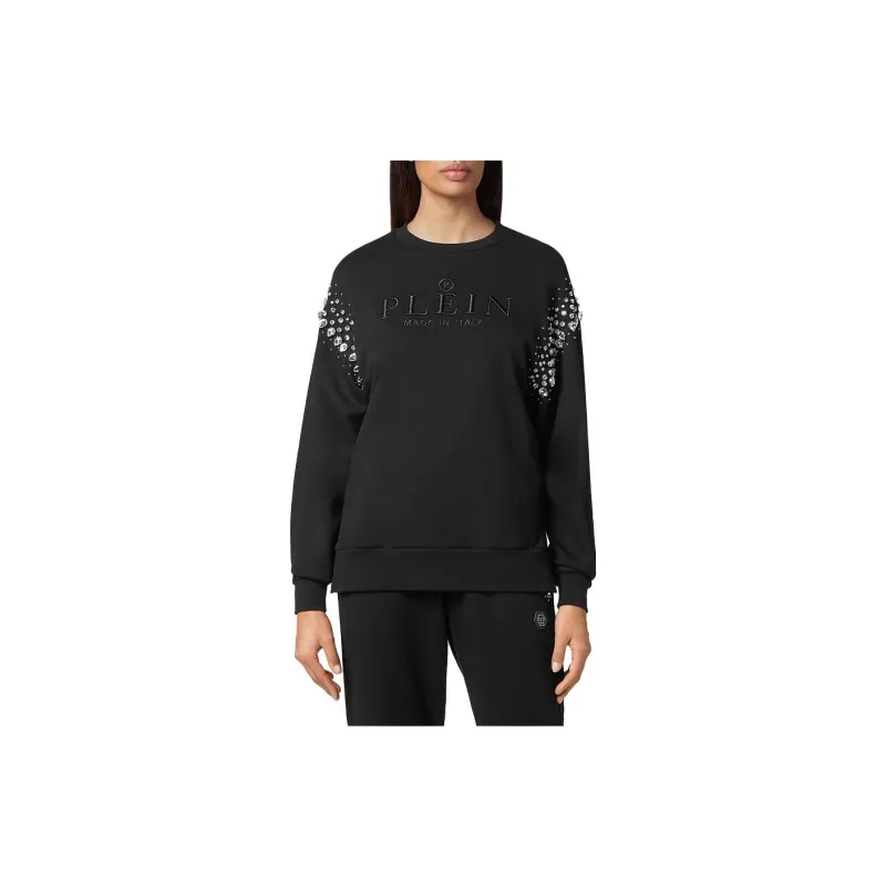 PHILIPP PLEIN Crystal Iconic Cotton Sweatshirt-2