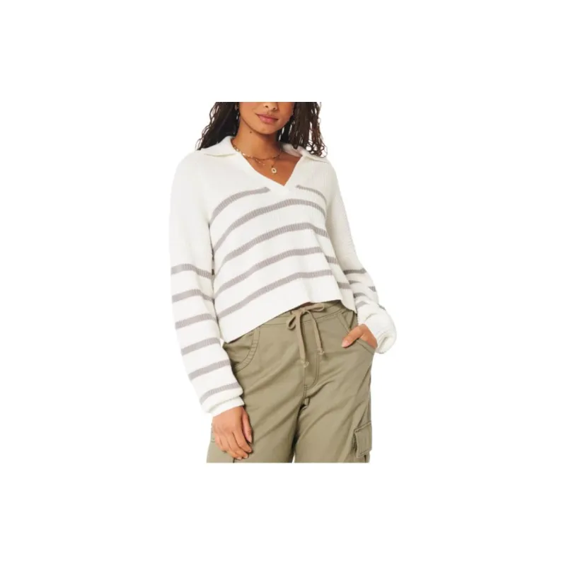 Hollister Knitwear Women's Cream Stripes-2