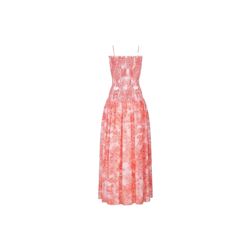 DIOR FW24 Slip Dresses Women's Coral Red-1