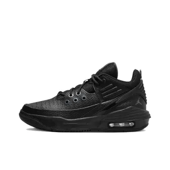 Jordan Max Aura 5 Slip Resistant Cushioning Abrasion Resistant Mid Top Children's Basketball Shoes Black Teenagers