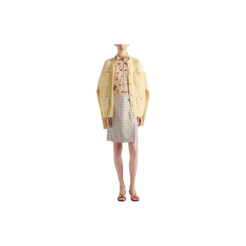 PRADA Crewneck Button Up Cardigan-1