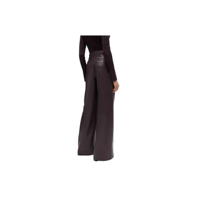 HUGO BOSS Pleat-detailing Faux-leather Trousers-3