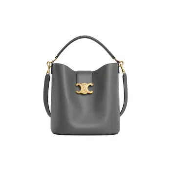 CELINE Calfskin Shoulder Bag, Crossbody Bag, Handbag Medium Size Women's Anthracite