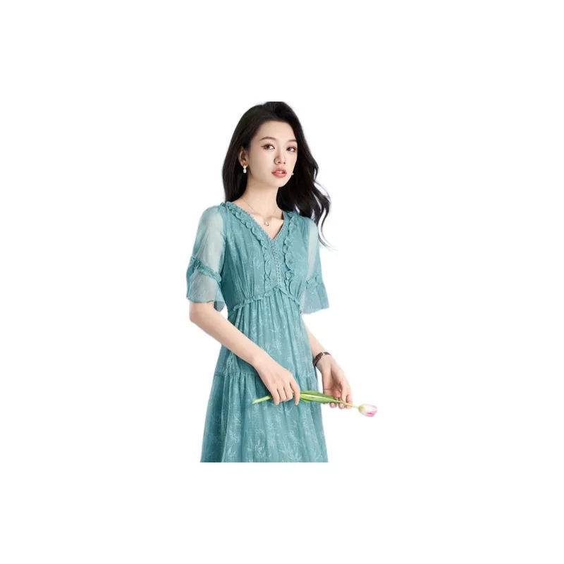 Mylan Short Sleeved Dresses Women's Blue-1
