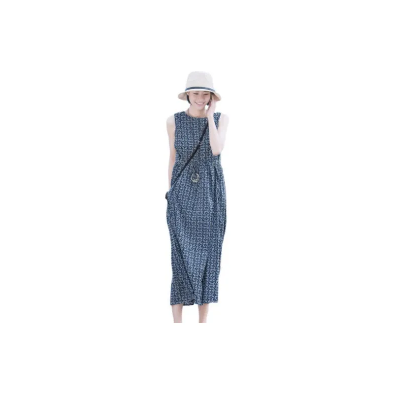 ZIMO Sleeveless Dress Women's Navy Blue-1