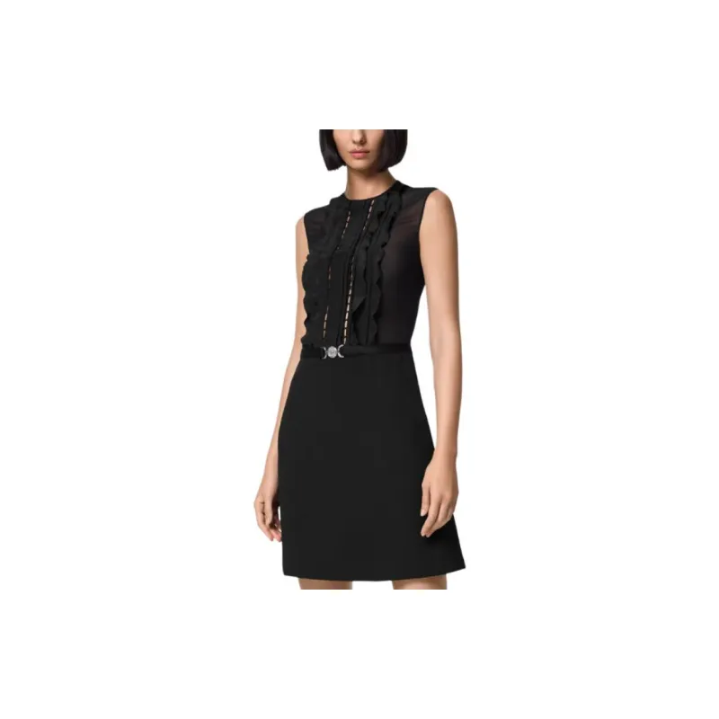 VERSACE Sleeveless A Line Georgette Mini Dress-3