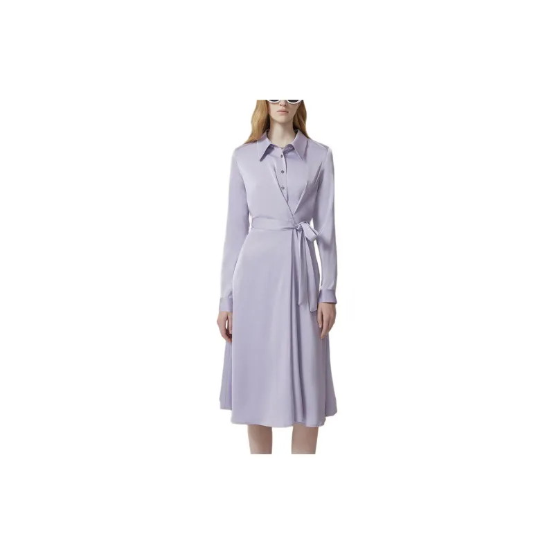 DKNY Long Sleeved Dress Women's Light Purple-1