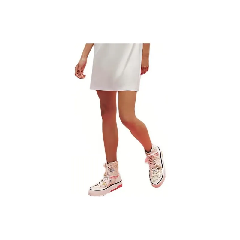 HERMES Short Sleeved Dresses Women's White-5