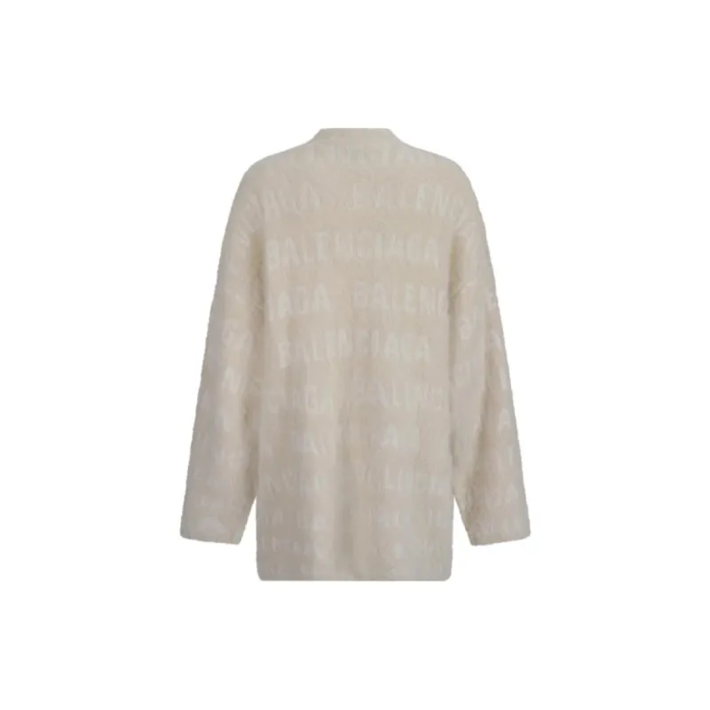 Balenciaga Allover Logo Furry Cardigan-1
