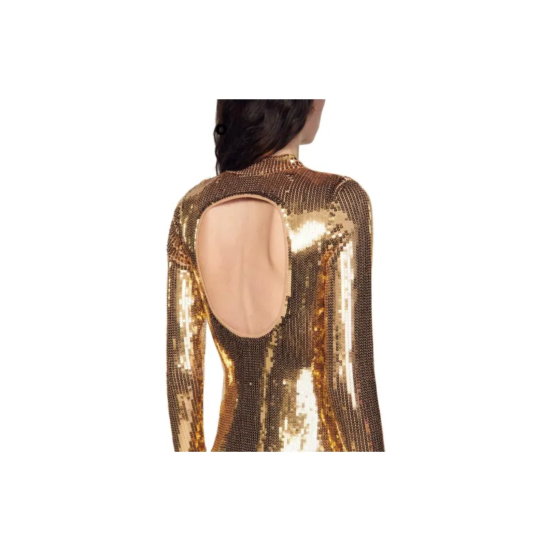Sandro Long-Sleeved Dresses Women's Gold-2