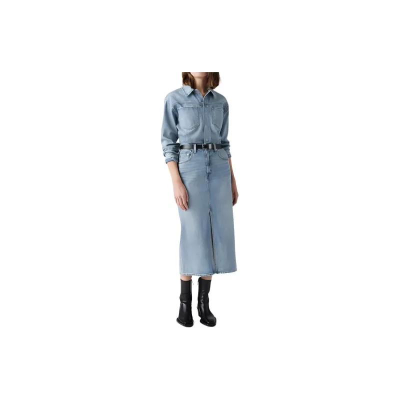 Levis Long Sleeved Dresses Women's Indigo-3