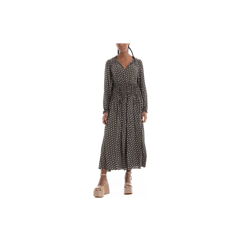 HUGO BOSS Long Sleeved Dresses Women's Black-3