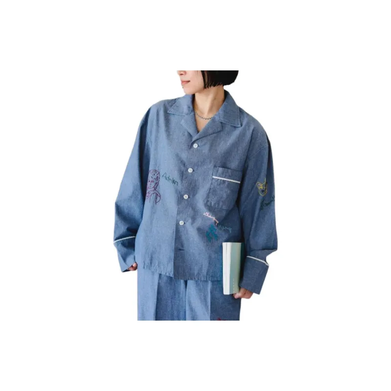 Beams Shirt Women's Light Indigo-2