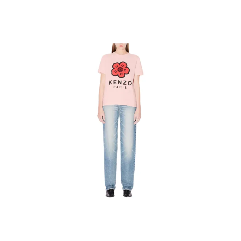 KENZO Floral Logo Printed Crewneck T Shirt-3