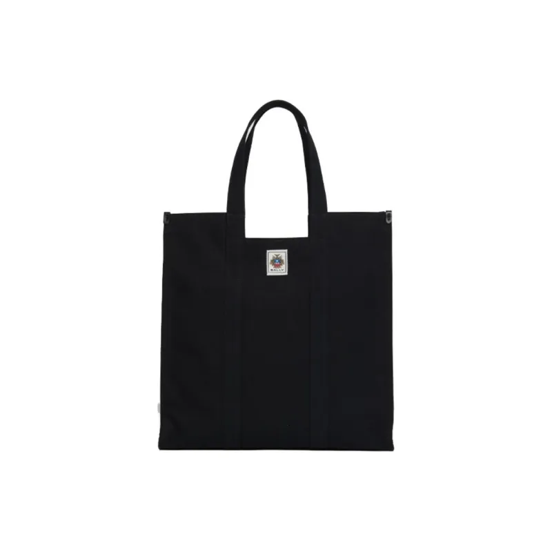 BALLY Fabric Tote Bag Shopping Bag Shoulder Bag Handbag Large Size Men's Black-0