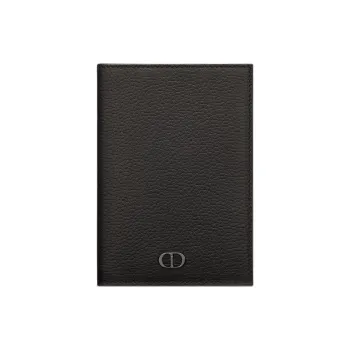 DIOR Cow Leather Passport Holder Men's Black