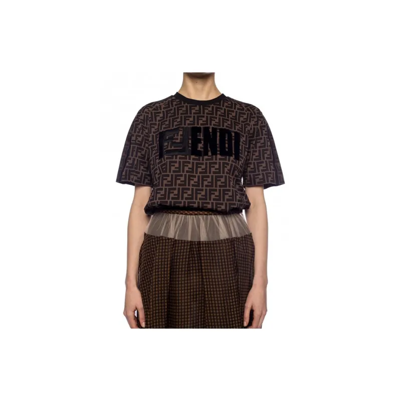 FENDI T Shirt Women's Dark Brown-6