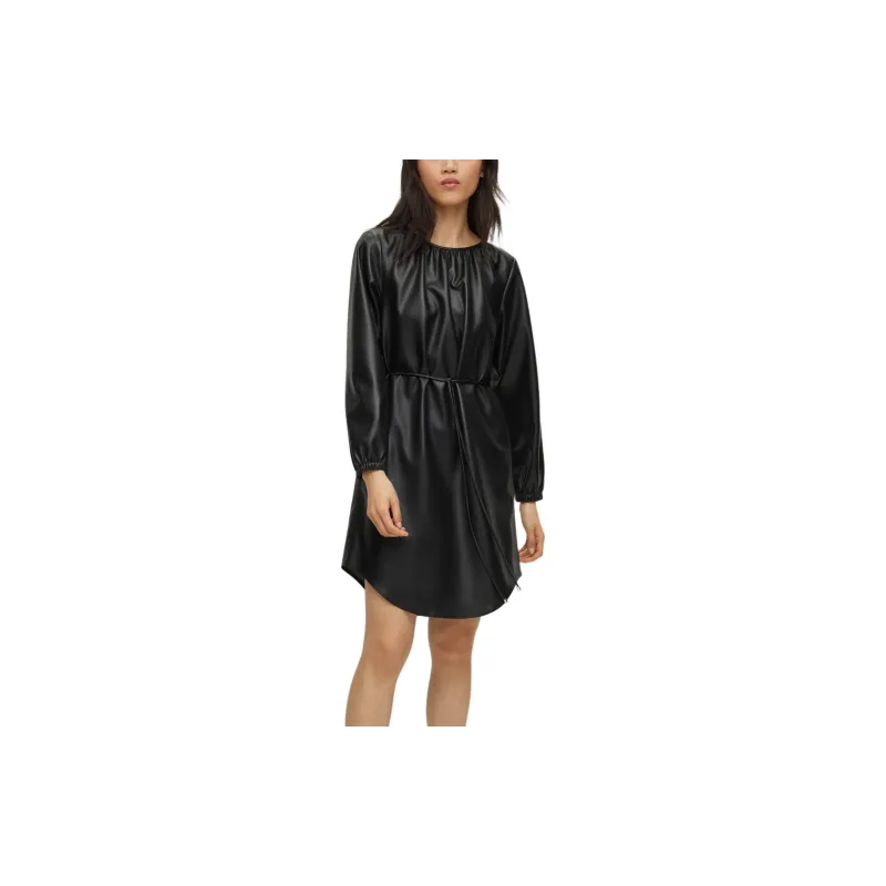 HUGO BOSS Faux leather Belted Dress-3