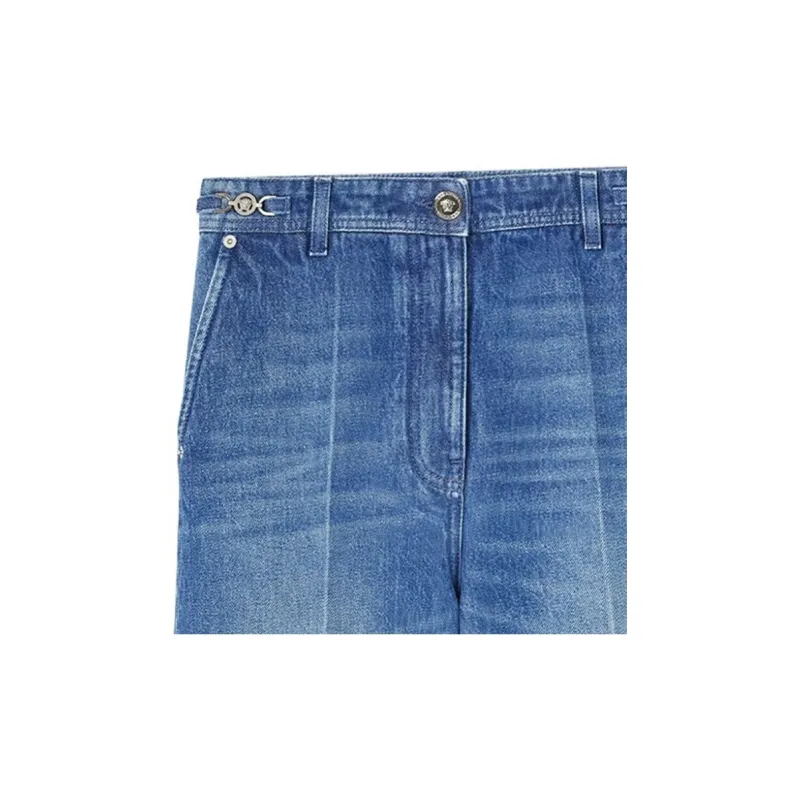 VERSACE SS24 Denim Shorts Women's Pink Blue-5