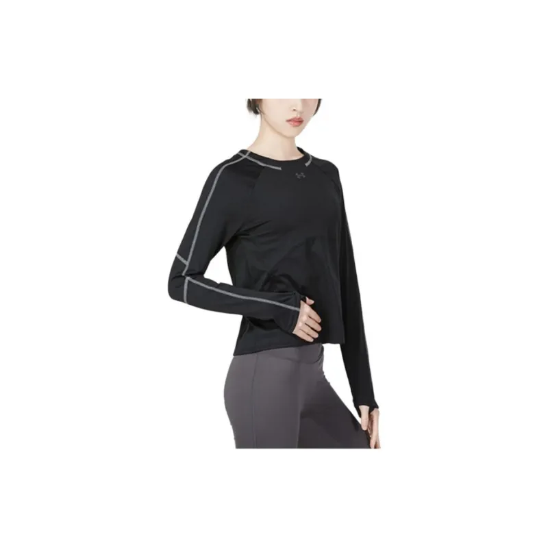 Under Armour Raglan Sleeve T Shirt Women's Black-4