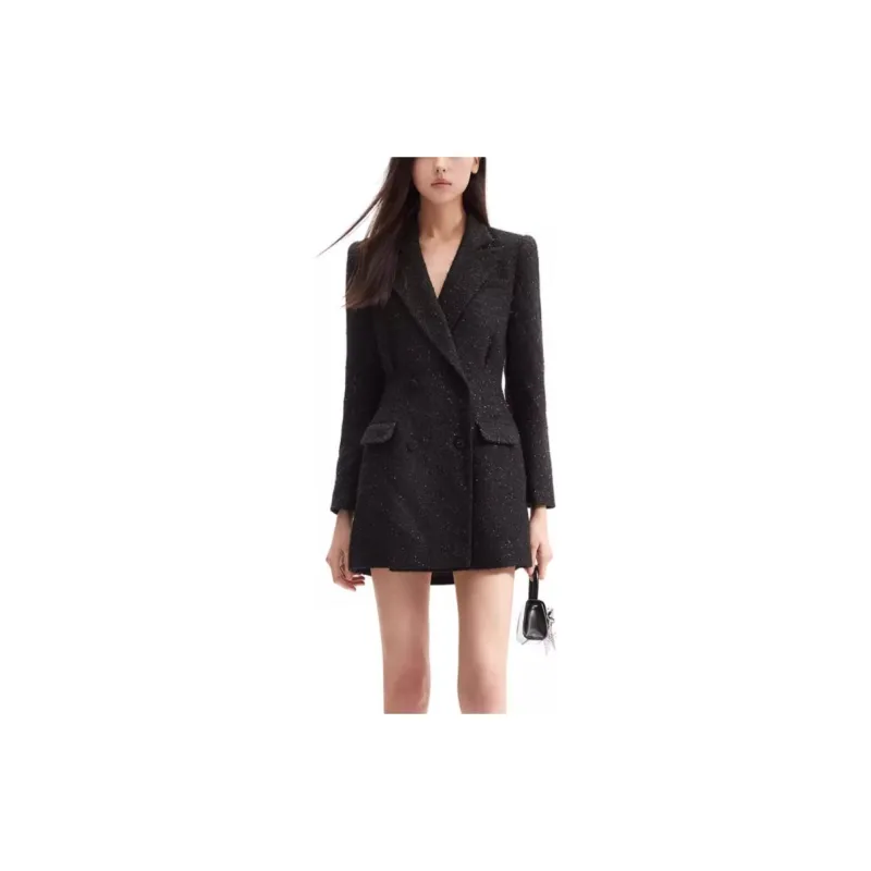 Self portrait Long Sleeved Dresses Women's Classic Black-3