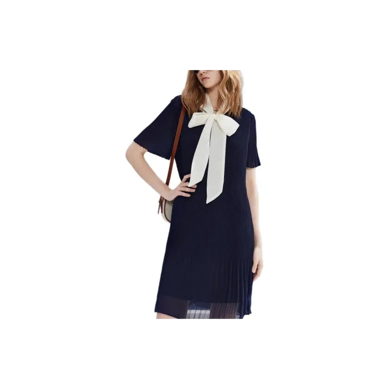 DKNY SS24 Short Sleeved Dress Women's Navy Blue-1