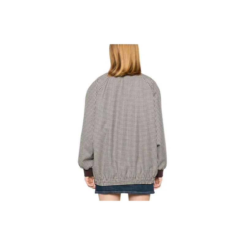 MIU MIU Logo-Appliqué Button-Up Bomber Jacket-2