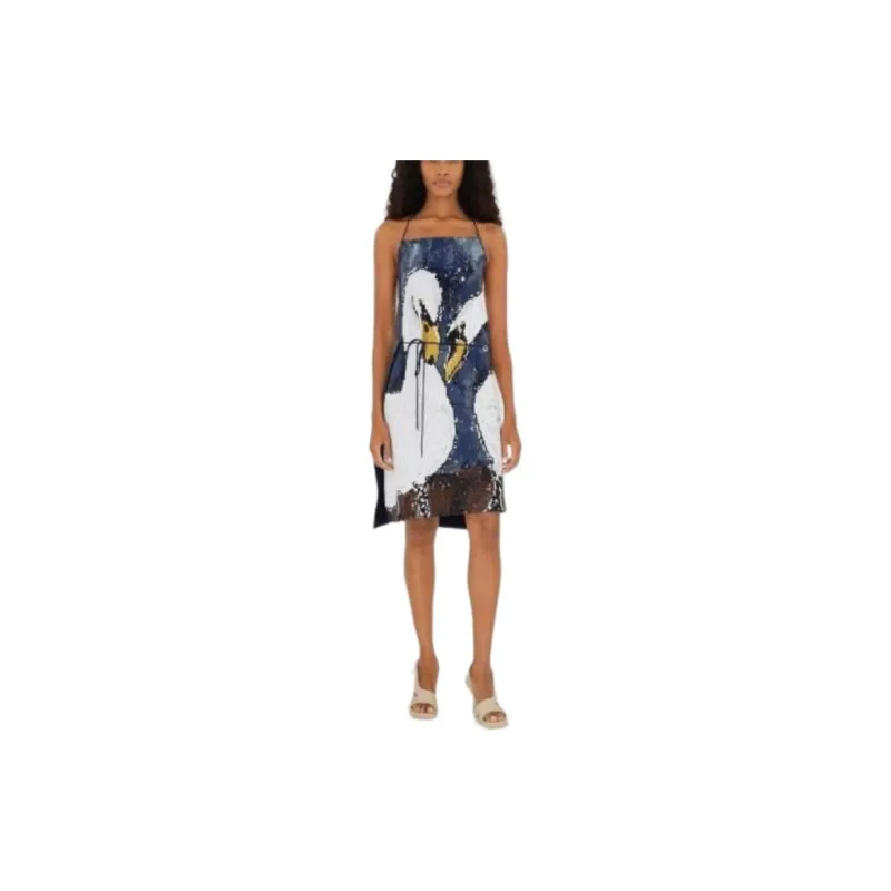 Burberry Sleeveless Dress Women's Blue-2