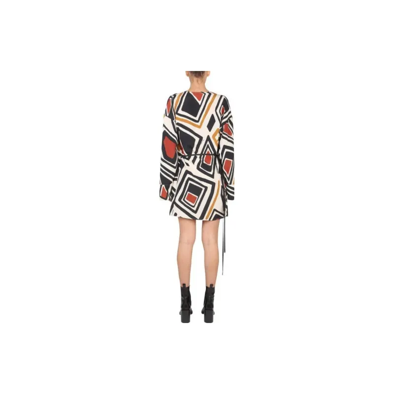 DSQUARED 2 Geometric Printed Mini Wrap Dress-3