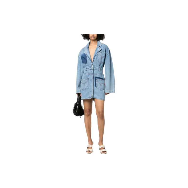 MOSCHINO Long Sleeved Dresses Women's Blue-1