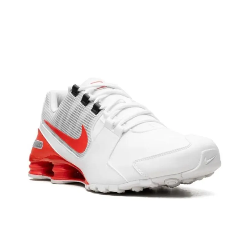 Nike NK Sho Anti Slip Wear Resistant Low Top Casual Running Shoes Men's White Orange-2
