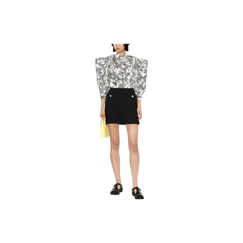 MSGM Allover Star Printed Puff Sleeved Shirt-1