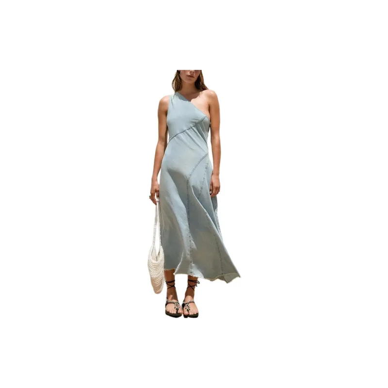 ZARA Sleeveless Dress Women's Blue-2